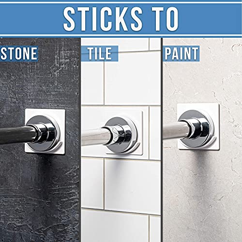 Adherion ExtraLarge Adhesive Shower Curtain Rod Holder Rod Retainer
