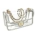 Flada Clear Purse Transparent Handbag Women Shoulder Bags with Chain Silver