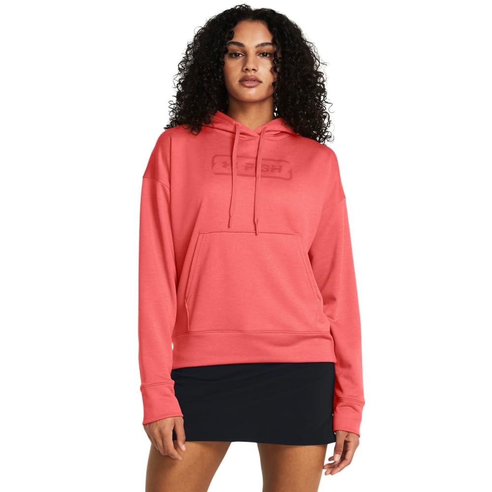 Under Armour Women’s Shoreline Terry Hoodie, (811) Coho/Coho/Sedona Red, X-Small
