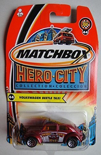 MATCHBOX HERO CITY COLLECTION RED VOLKSWAGEN BEETLE TAXI #44