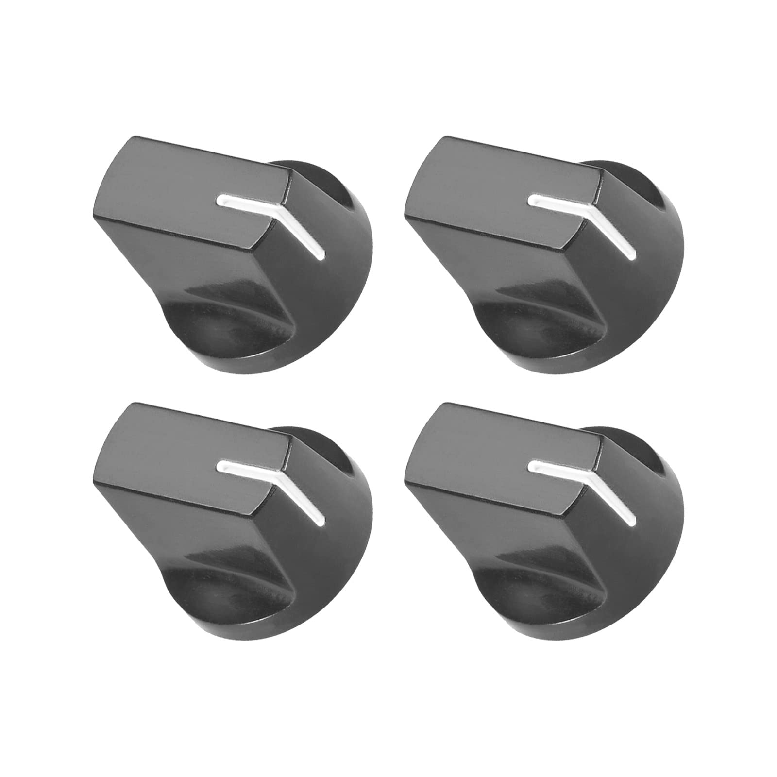 Rebower Potentiometer Knob Shaft Insert D Type Switch Knobs, [for Audio Device] - 6.4mm/ Black White/ 4Pcs