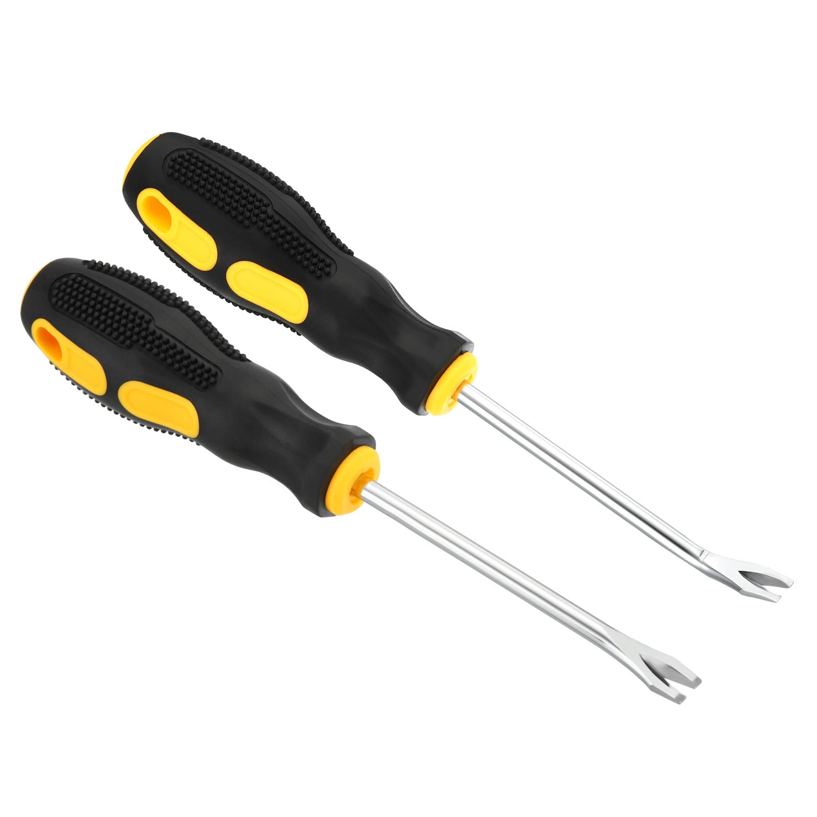 PATIKIL Upholstery Staple Remover, 4" Curved Straight Construction Staple Puller Staple Nail Tack Tool for Furniture Wooden Floor Photo Frame, Yellow