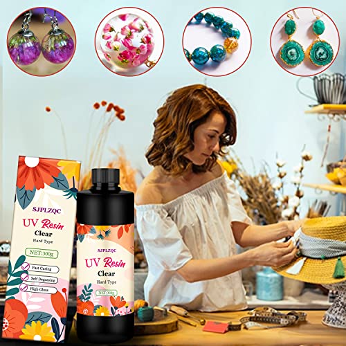UV Resin 300g Crystal Clear Hard Type UV Ultraviolet Curing Resin for