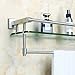 Alise Bathroom Glass Shelf Wall Mounted, Tempered Glass Bathroom Shelf with Towel Bar, SUS304 Stainless Steel Modern Floating Shelf, Brushed Nickel, 20 inch