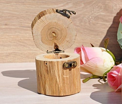 Rustic ring box bark free Wedding ring bearer box Wood engagement ring box Wooden ring boxes Proposal ring box small Wooden jewelry box handmade Rustic wedding decorations