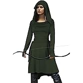 HOMELEX Renaissance Hood Dress for Women Medieval Ren Fair Halloween Hooded Cloak Robes Costume