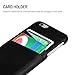 iPhone 6S 6 Slim Card Case - SOWOKO Ultra Slim Faux Leather Credit Card ID Holder Slots Shockproof Protective Cover for Apple iPhone 6S 6 (Black)