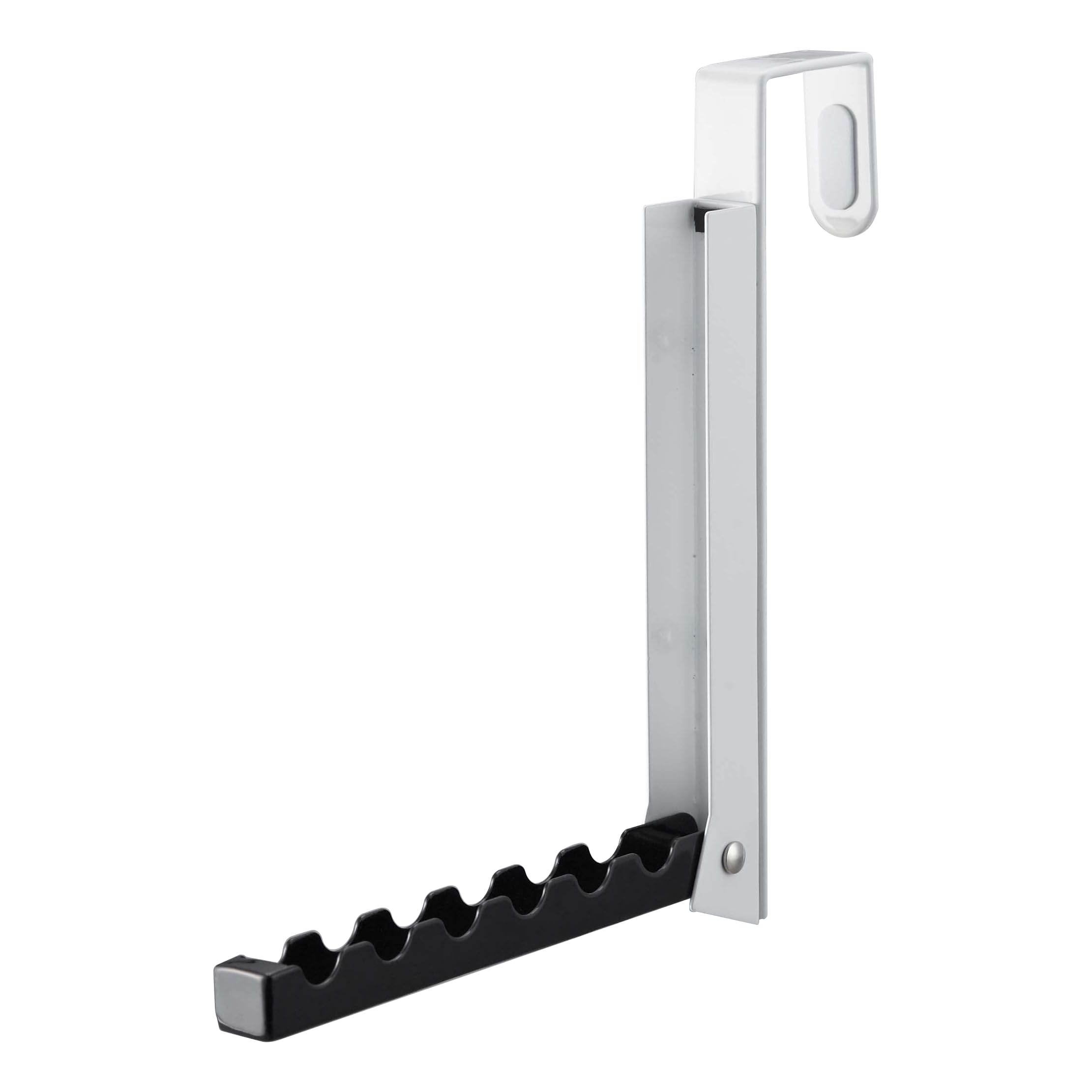 Yamazaki 7162 Smart Porte-Manteau De Porte Pliable, Noir, Acier, Design Minimaliste, 2 X 7~20,5 X 20,5 Cm (L X L X H)