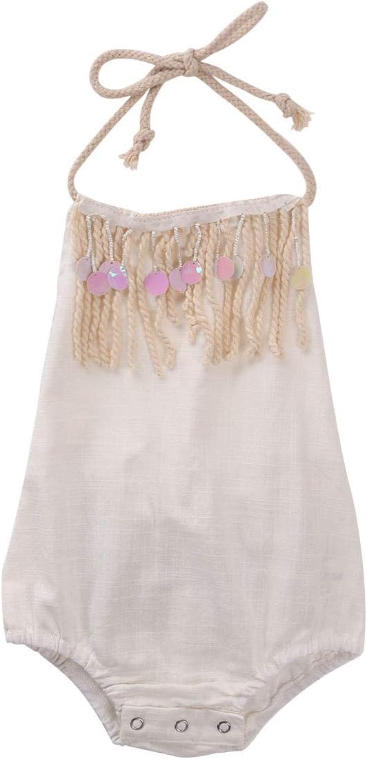 Newborn Baby Girl Summer Clothes Halter Lace Backless Romper Jumpsuit Sunsuit Bodysuit Outfit