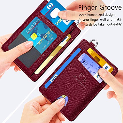 FurArt Slim Minimalist Wallet, Front Pocket Wallets, RFID Blocking, Credit Card Holder with Disassembly D-Shackle