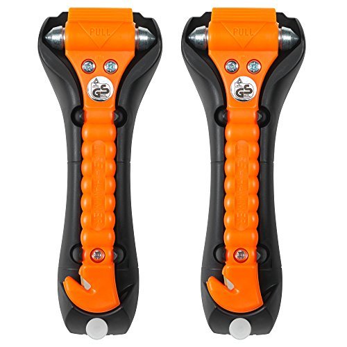 Lifehammer Brand Car Safety Hammer, the Original Emergency Escape and Rescue Tool with Seatbelt Cutter, Made in the Netherlands, Glow Orange (Pack of 2) - Thumbnail 4