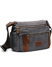 Kemy's - Bolso bandolera de lona para viaje, unisex, mediano