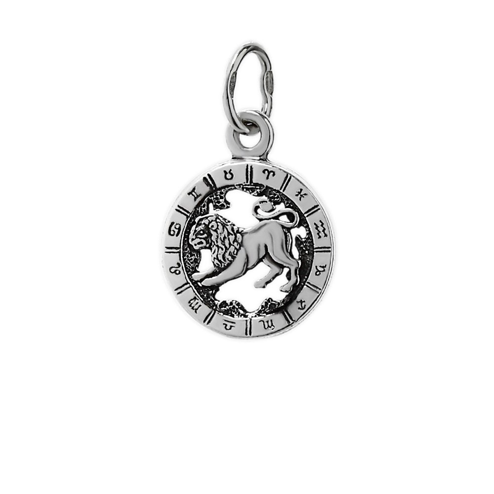 NKlaus SET Silver 2x 925 Sterling Silver Chains Pendant Horoscope Star Sign Leo 40478