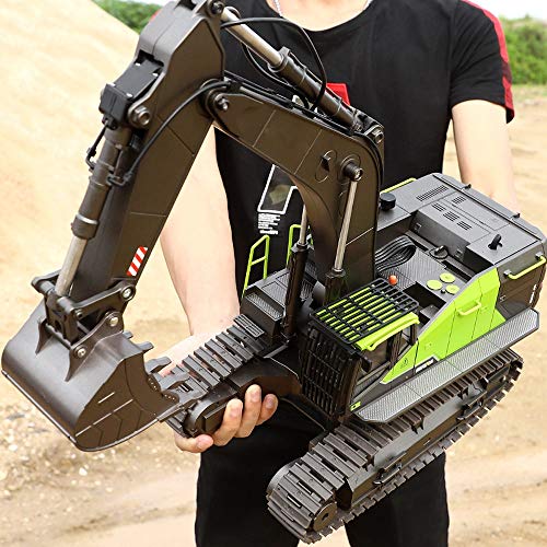 ksovvoo Rc car 1:14 RC Bagger 22CH grün Fernbedienung LKW-Spielzeug 2,4G Bagger Fernbedienung GRAP LKW Toy Engineering… – Bild 6