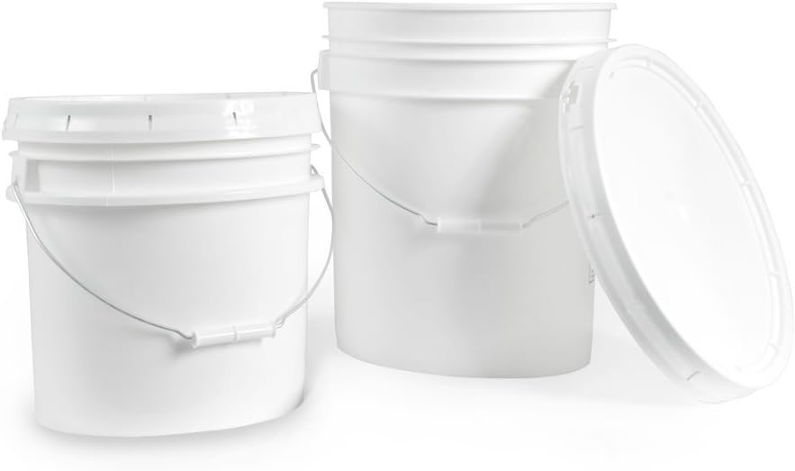 Food Grade BPA Free Buckets - Various Sizes and Quantities (5 Gal. w/Lids - 3pk)