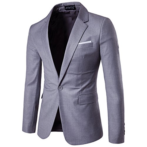 Cloudstyle Men s Suit Jacket One Button Slim Fit Sport Coat Business Daily Blazer,Light Grey,XX-Large