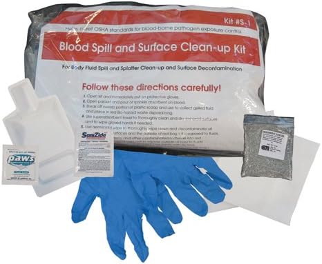 First Step Single Usage Blood Spill Clean-Up Kit 12 Kits per Case, FSSK12