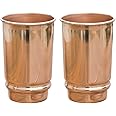 Pure Copper Tumblers Set of 2, UNLINED, UNCOATED and LACQUER Free | 350 Ml. (11.8 US Fl Oz) Traveller's Copper Cups for Ayurv