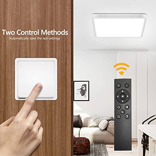 LED Deckenleuchte Dimmbar mit Fernbedienung, bedee 36W 4800LM Lampen Deckenlampen, 2.4cm Ultra Dünn Lichtfarbe und Helligkeit Einstellbar Modern lampe ​für Schlafzimmer/ Wohnzimmer/ Küche/ Flur 30cm