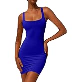 YFANG Women's Casual Tank Top Bodycon Dress Basic Sleeveless Club Mini Dress