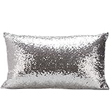 GBSELL Pillow Cover Glitter Sequins Rectangle Throw Pillow Case Cafe Home Party Hallowmas Christmas Decor