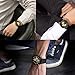 Black and Gold Men's Fashion Chronograph Quartz Analog Wrist Watch with Black Mesh Stainless Steel Band - BAOGELA