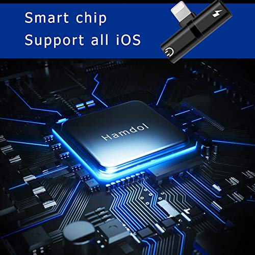 image for Hamdol for iPhone Adapter, Headphone Jack Splitter Adapter Dongle for 