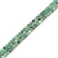 Natural Emerald 4mm Faceted Round Beads Loose Beads 16 Inch for Jewelry Making Beads