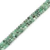 Natural Emerald 4mm Faceted Round Beads Loose Beads 16 Inch for Jewelry Making Beads