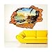 LRRH 3D Beautiful and Peaceful Sunset Beach Scenery Removable Wall Art Sticker Decal Home Décor