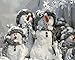 YEESAM ART DIY Paint by Numbers for Adults Beginner Kids, Snow Wolf Two Wolves 16x20 inch Linen Canvas Acrylic Stress Less Number Painting Gifts (Snowman, Without Frame)