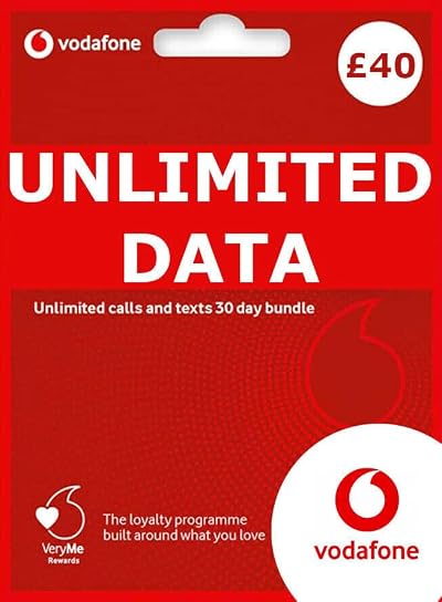 Vodafone SIM Card £40 Unlimited Data Texts Calls New