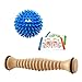 Body Back Company's Wooden Foot Roller and Porcupine Massage Ball (Blue) | Plantar Fasciitis Relief