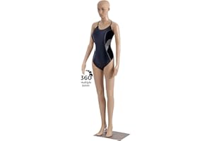HCY Female Mannequin Full Body 69 inch Model Stand Dress Form Sewing Adjustable Mannequin Clothing Form Display Head Arm Rotation Metal Base