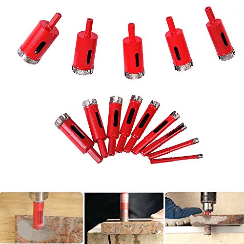 image for ZKer 14Pcs 6-35mm Diamond Drill Bits Set, Marble Concrete Masonry Coat