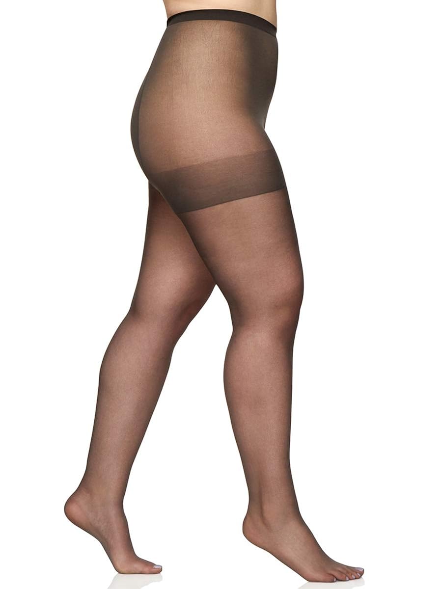 Berkshire Womens Plus-Size Queen All Day Sheer Non-Control Top Pantyhose Sandalfoot 4416