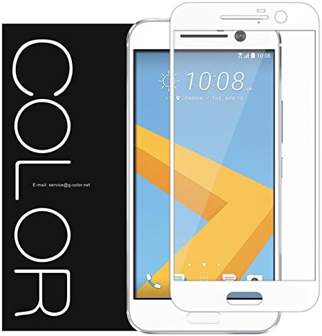 [Full Cover] HTC 10 Screen Protector, G-Color® Tempered Glass Screen Protector[Full Coverage][0.2mm,2.5D] [Bubble-Free] [9H Hardness]for HTC 10 [Lifetime Warranty] (WHITE)
