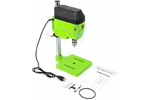 GMSLUU Mini Drill Press, 480W Bench Drill Press Portable Drill Press Stand, 0-11000r/min Benchtop Drill Machine Compact Portable Metal Drill Press for DIY Furniture Workbench Repair Machine
