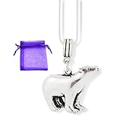 Polar Bear Jewelry for Women | Polar Bear Necklace for Women on a 22 inch Silver Plated Snake Chain a Great Polar Bear Chain Bear Pendants and Polar Bear Gifts for Women or Men with Great Silver Bear