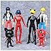 6Pcs Miraculous Ladybug Action Figure Tikki Noir Cat Plagg Adrien Toy Set Gift