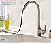 KINGO HOME Modern Commercial High Arch Stainless Steel Single Handle Pull Down Sprayer Brushed Nickel Kitchen Faucets, Kitchen Sink Faucets with 3 Setting Spray