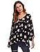 Romwe Women's Ruffle Short Sleeve Loose Blouse Tunic Top