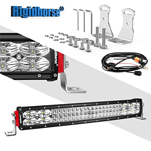 Rigidhorse 22″ Curved LED Light Bar Tri-row 7D 282W 28200LM 6500K Spot Flood Combo Beam LED Work Light CREE Chips for Offroad 4×4 Jeep Truck ATV SUV 4WD Pickup Boat