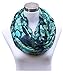 Lucky Leaf Women Lightweight Cozy Infinity Loop Scarf with Various Artist Print (Navy Green)