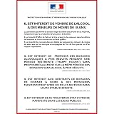 Adesivo In Vinile ALCOOL – Protezione Dei Minori E Repressione Dell'ubriachezza – Dimensioni L.148 X H.210 Mm, Smalto UV, Impermeabile
