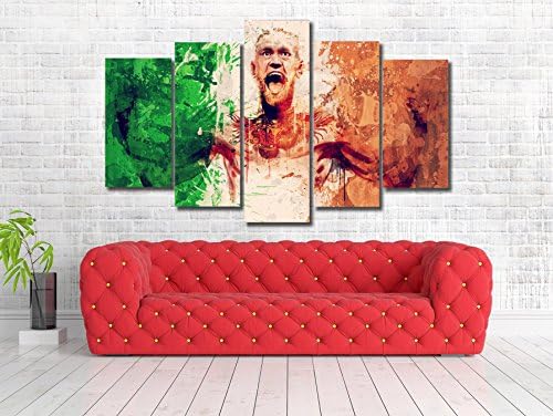 Conor McGregor UFC Sports Character Art Framed Canvas Print - Wall Art - Multi Panel - 5 Panel Canvas Print - Art Work - Home Decor