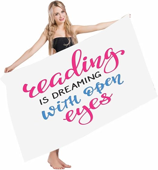 Amazon Com Mugod Beach Towel Bath Towels Book Reading Is Dreaming