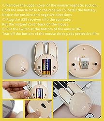 Lomiluskr Cute Bunny Wireless Mouse, Lightweight