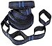 Tropical Breeze Camping Hammock Tree Straps with 16 Loops, 9 Feet, Pack of 2, Black/Blue