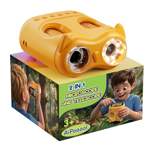 1000X Microscopio Digitale Portatile Bambini: 2 in 1 Telescopio e Ingrandimento - Idee Regalo per Bambina Maschio 3-8 8-12 Anni - Gioco Scienza e Gioco Laboratorio USB-C